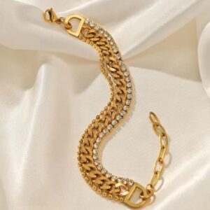 Trendy high quality stainless steel bracelet (18k gold plated)