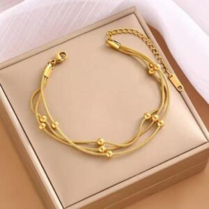 Stainless steel double layered bracelet