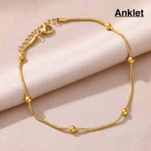 The Solana Beaded Snake Chain Anklet