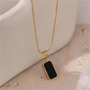 Black-Gold plated stain steel pendant