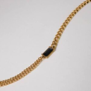 Midnight Emerald Baguette Link Bracelet