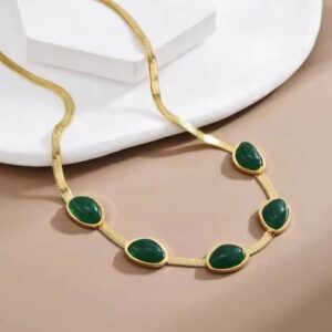 Gold-Green fusion, stainless steel 18k pendant