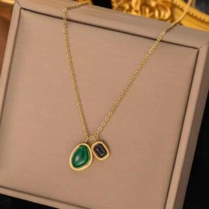 Green-Black Fusion stainless steel pendant(18k)