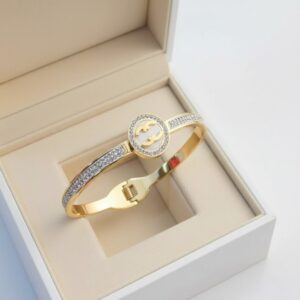 Trendy stainless steel 18k gold plated hand cuff